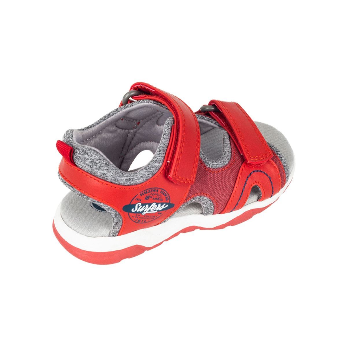 Sandalia Niño Doble Velcro Roja Inclinado - Louicid