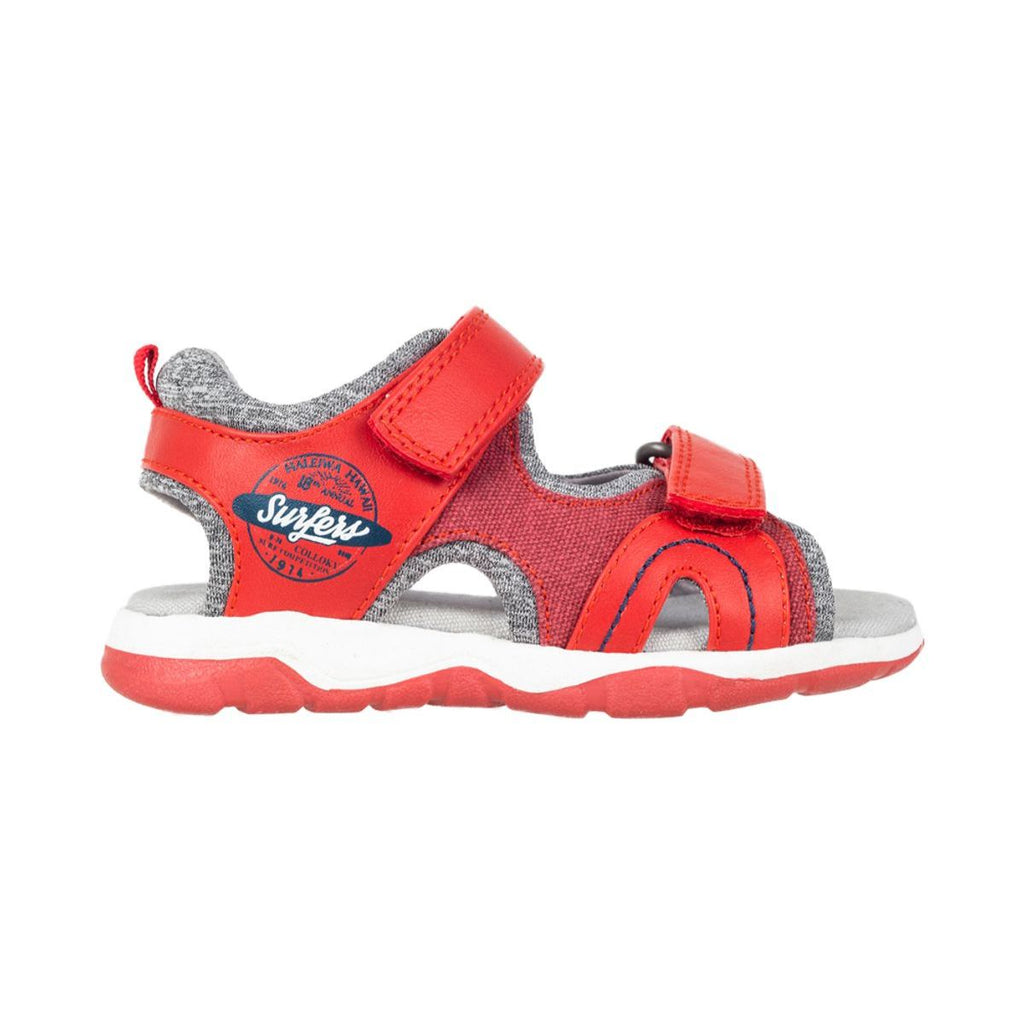 Sandalia Niño Doble Velcro Roja Lateral - Louicid