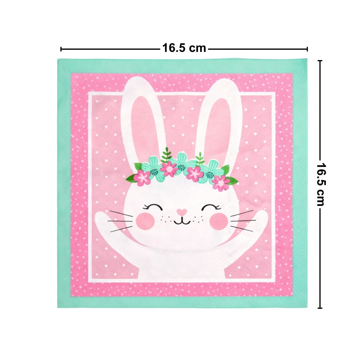 Servilleta Conejita Feliz Para Pascua 20 Piezas Medidas - Louicid