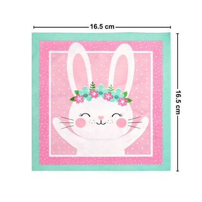 Servilleta Conejita Feliz Para Pascua 20 Piezas Medidas - Louicid