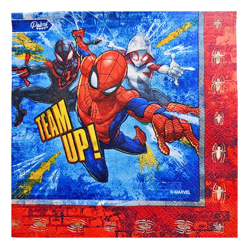 Set 12 Servilletas Spiderman 33x33cm Para Cumpleaños - Louicid