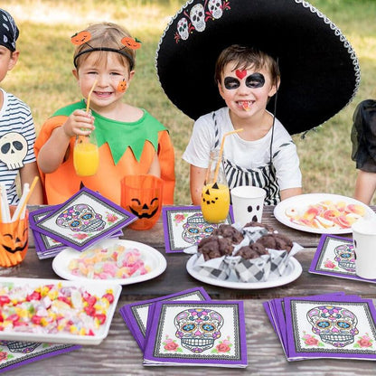 Servilletas De Papel Catrina 10pcs Halloween Big Party - Louicid