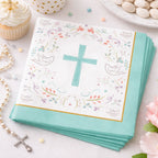 Servilletas Religioso Cruz Celeste 12pzas Primera Comunión - Louicid