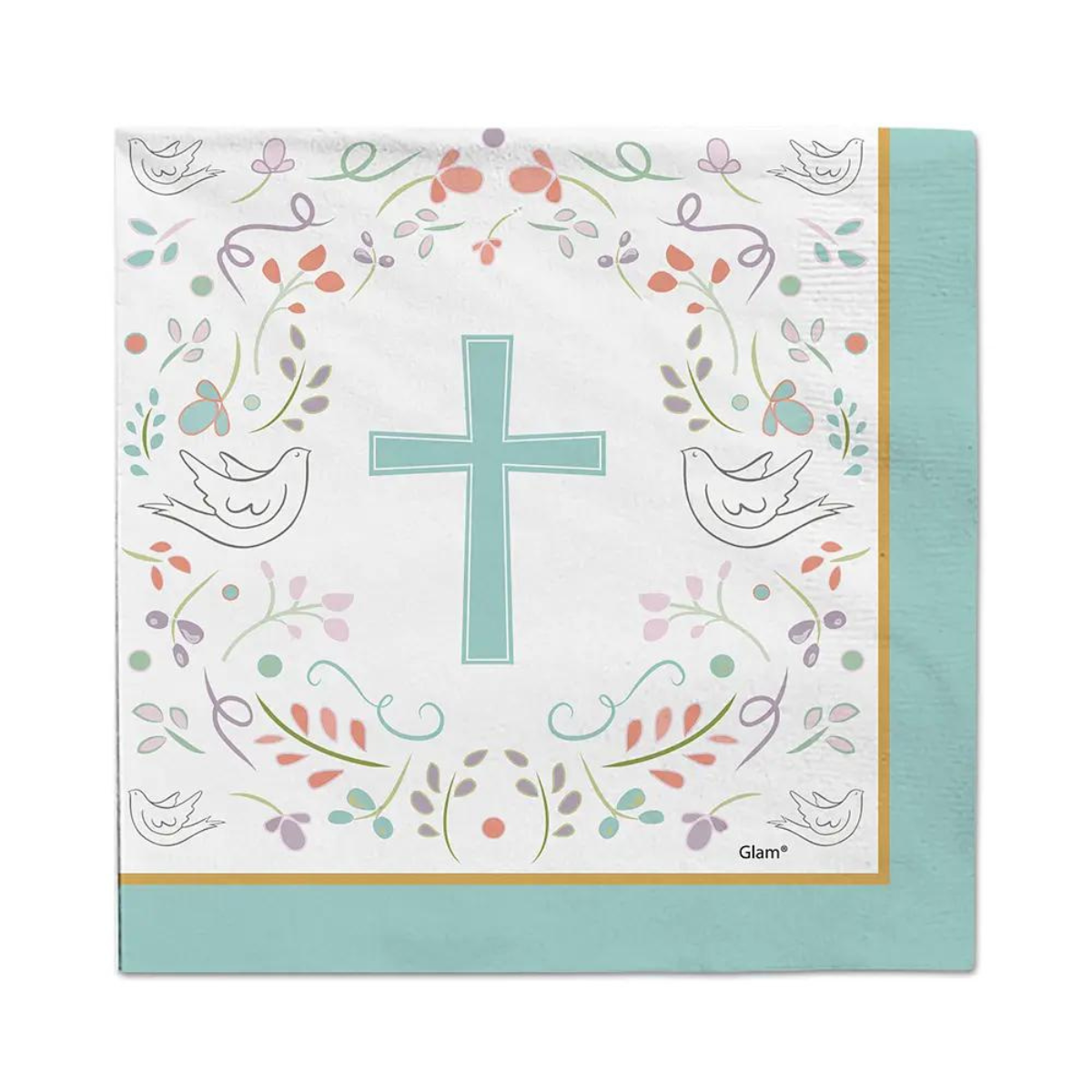 Servilletas Religioso Cruz Celeste 12pzas - Louicid