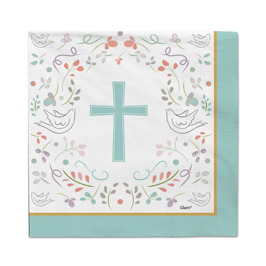 Servilletas Religioso Cruz Celeste 12pzas - Louicid
