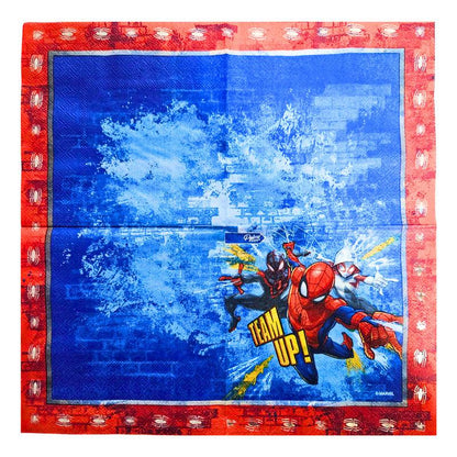 Set 12 Servilletas Spiderman 33x33cm Para Cumpleaños - Louicid