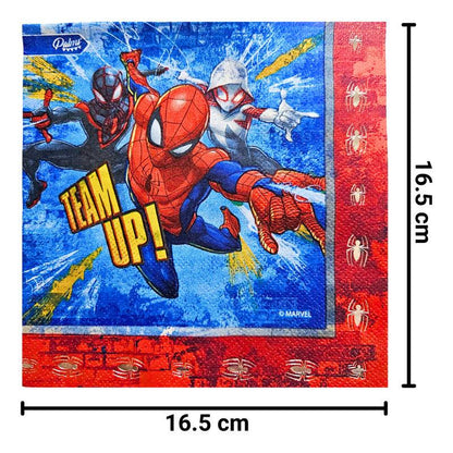 Set 12 Servilletas Spiderman 33x33cm Para Cumpleaños - Louicid