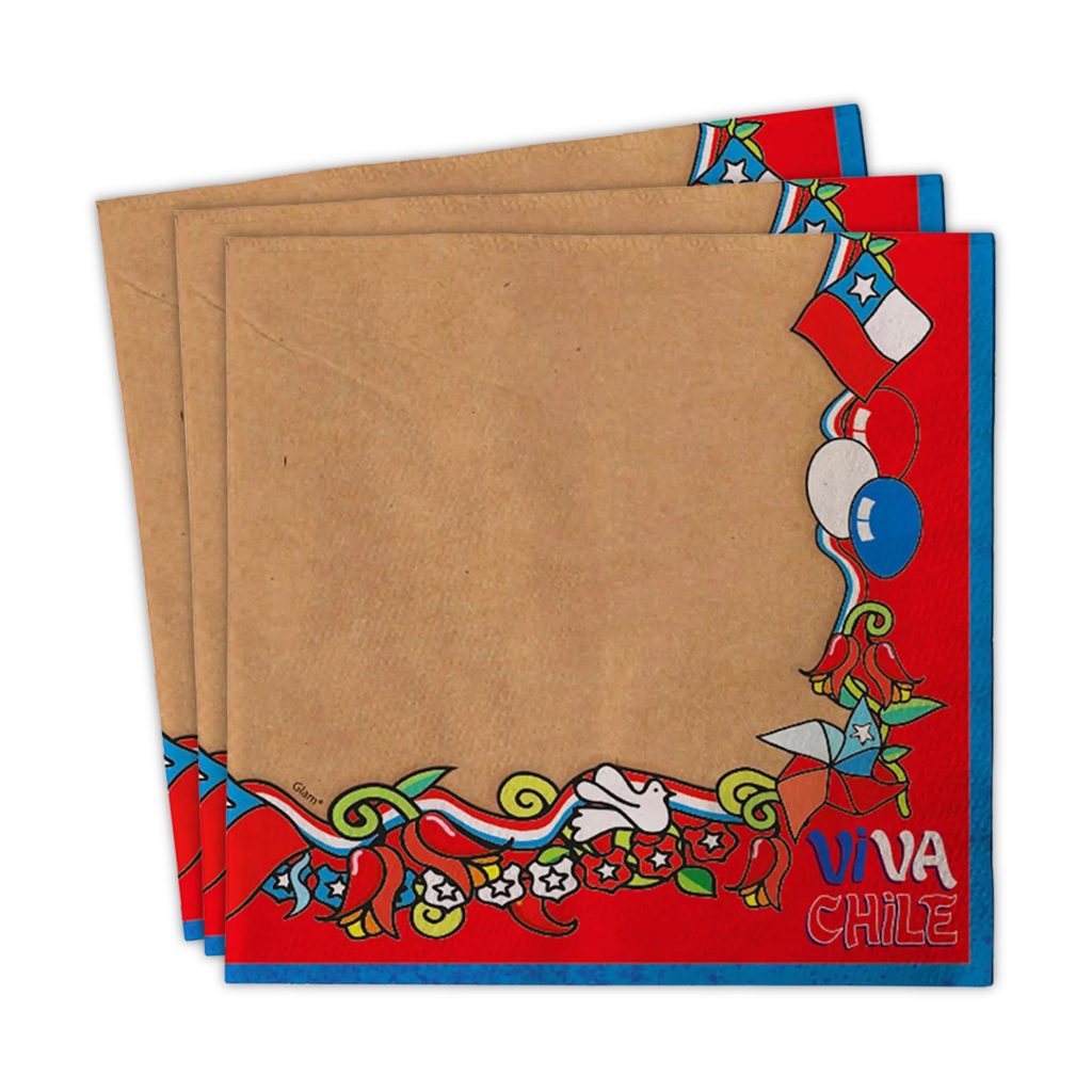 Servilletas Viva Chile 20pcs Fiestas Patrias -Louicid