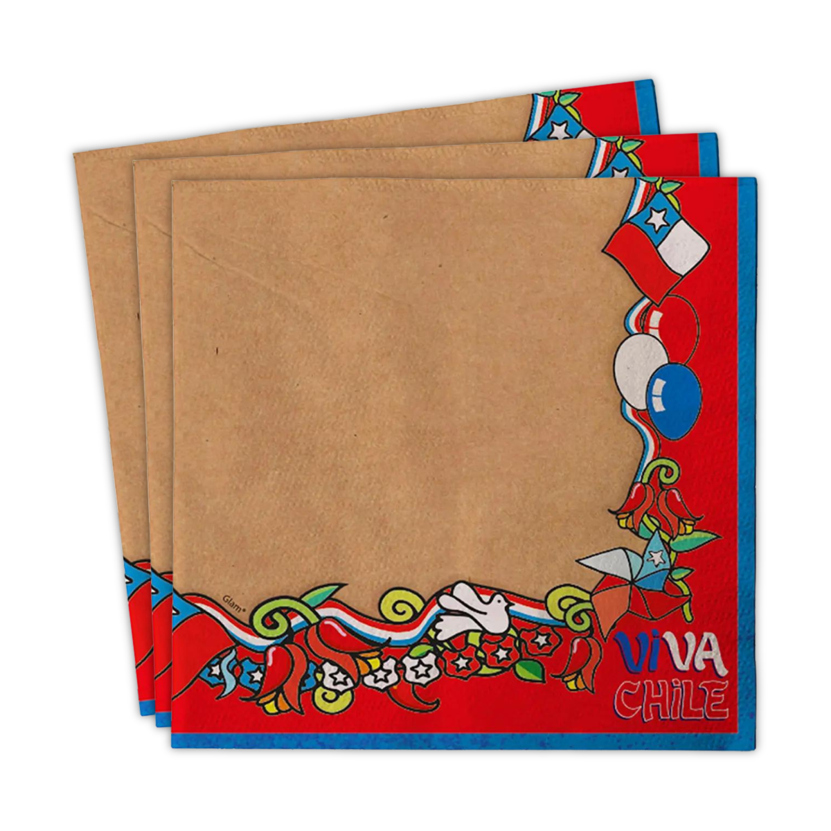 Servilletas Viva Chile 20pcs Fiestas Patrias -Louicid
