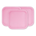 Set 10 Platos Cuadrados De Cartón 18cm Desechable Rosado - Louicid