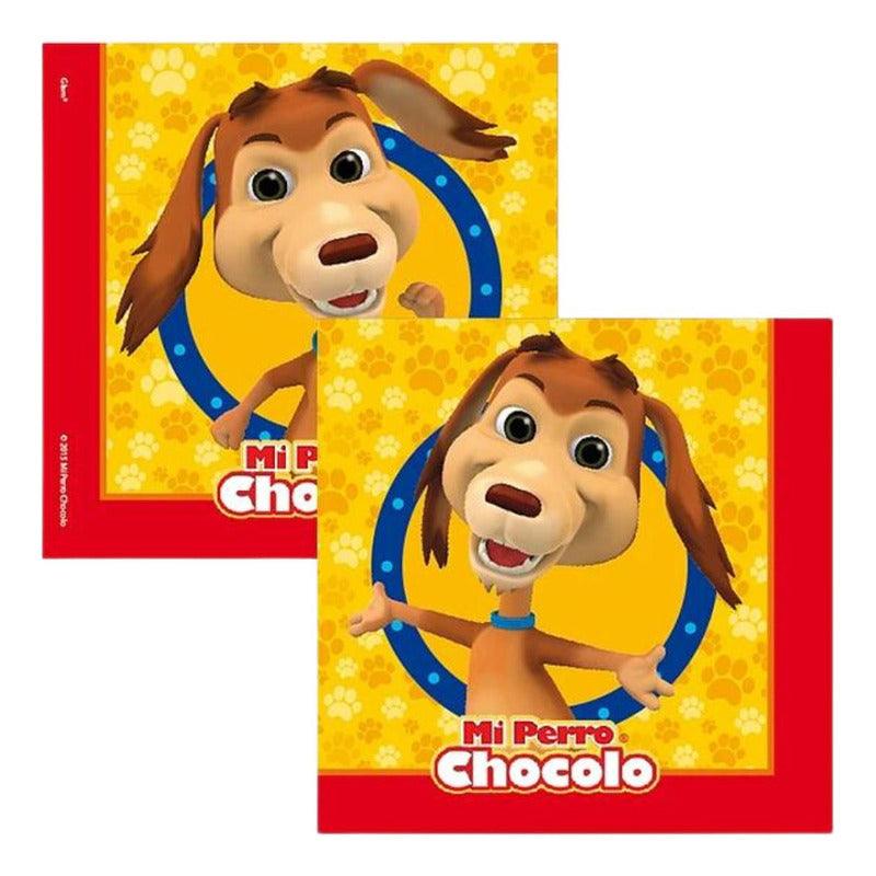Set 12 Servilletas Mi Perro Chocolo Para Cumpleaños - Louicid