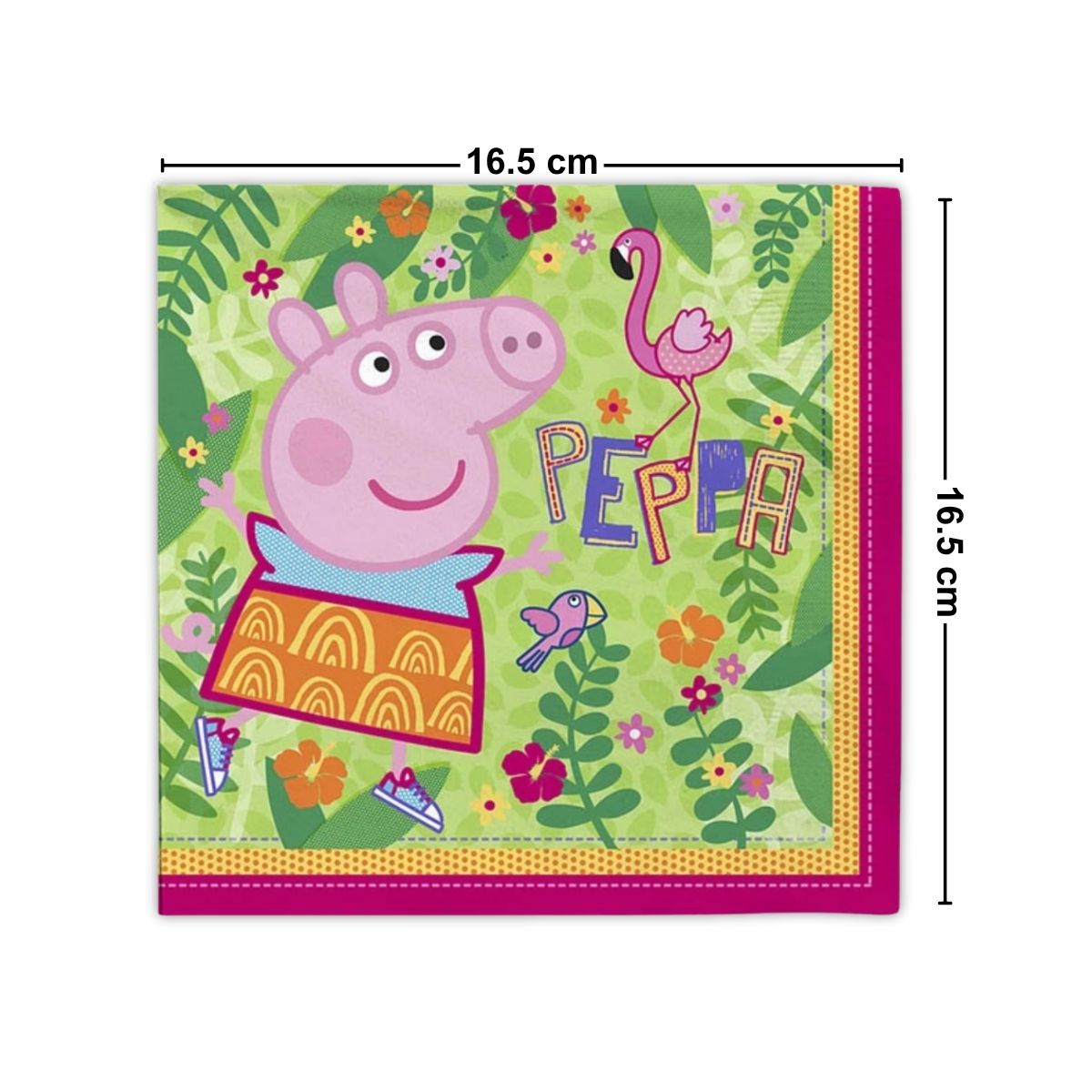 Set 12 Servilletas Peppa Pig Para Cumpleaños Medidas - Louicid