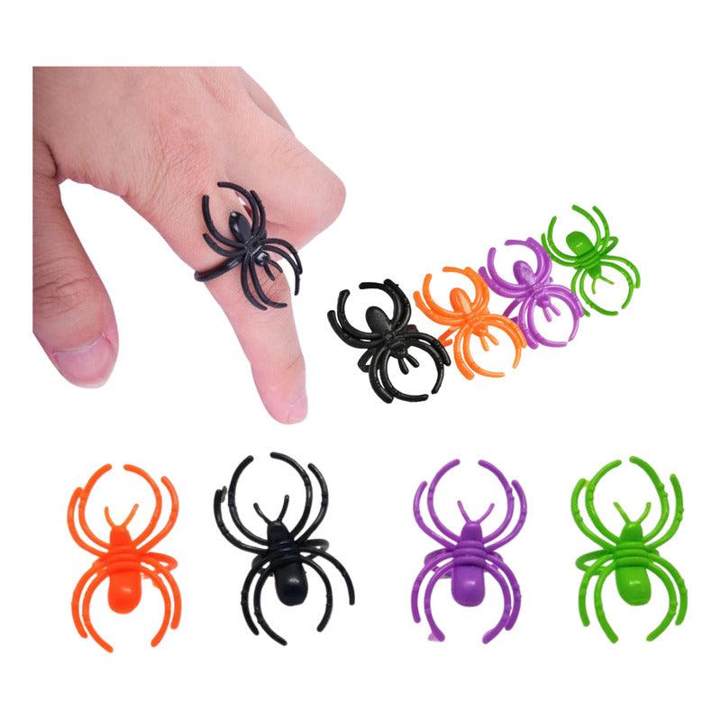 Set 24 Anillos Araña 3.5cm Accesorio Infantil Para Halloween - Louicid
