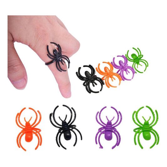 Set 24 Anillos Araña 3.5cm Accesorio Infantil Para Halloween - Louicid