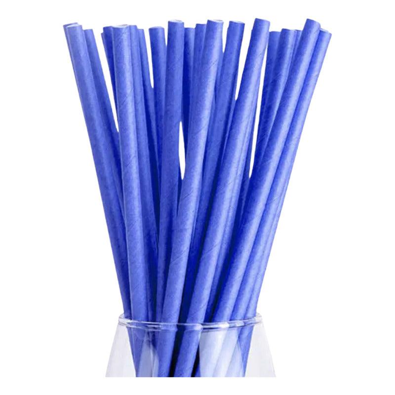 Set De 24 Bombillas De Papel Ecológico Azul - Louicid