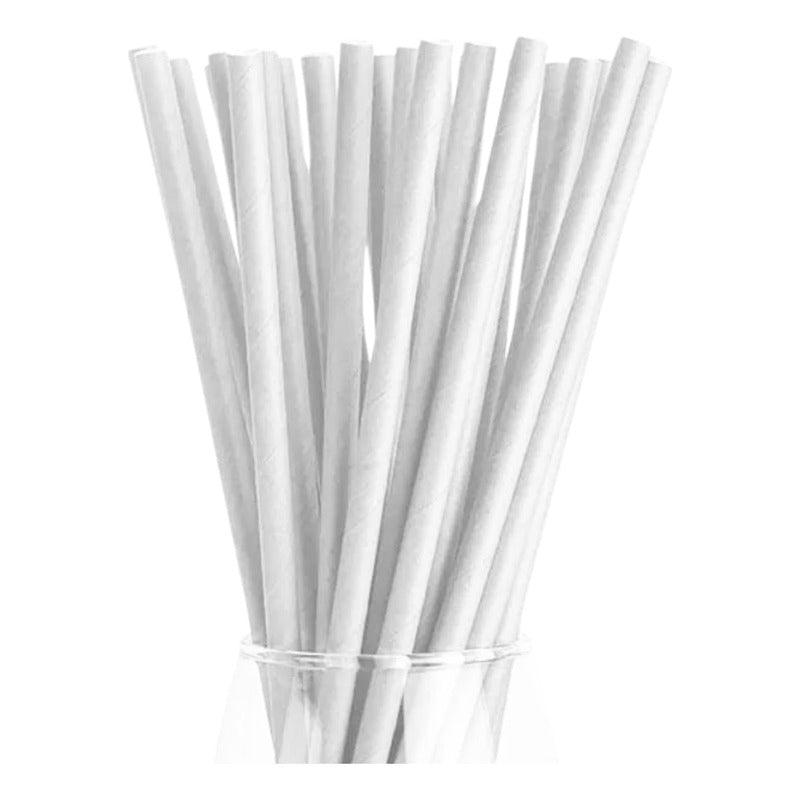 Set De 24 Bombillas De Papel Ecológico Blanco - Louicid