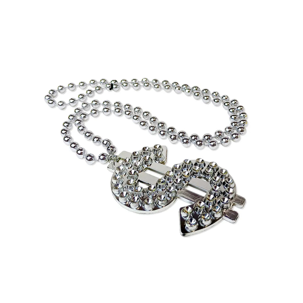 Set 3 Collares Signo Dólar Para Fiesta Plateado - Louicid