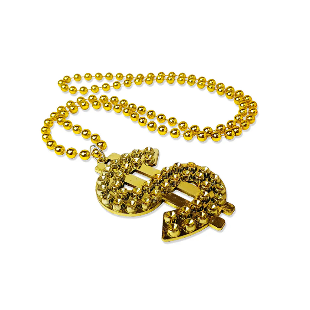 Set 3 Collares Signo Dólar Para Fiesta Dorado - Louicid