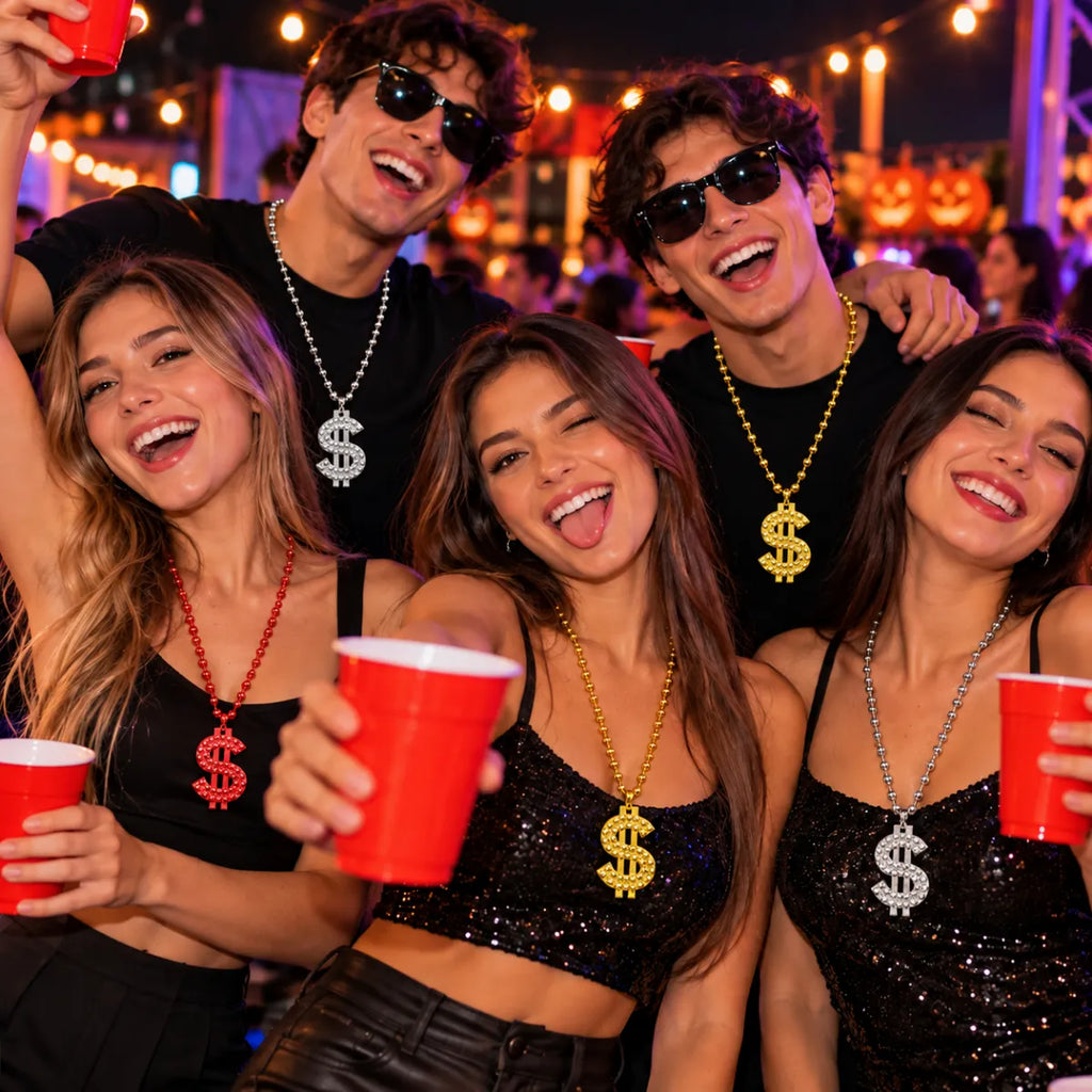 Set 3 Collares Signo Dólar Para Fiesta - Louicid