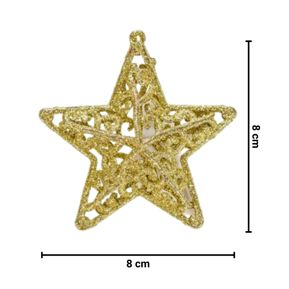 Set 3 Estrellas Tricolor Adorno Navideño Dorado Medidas - Louicid
