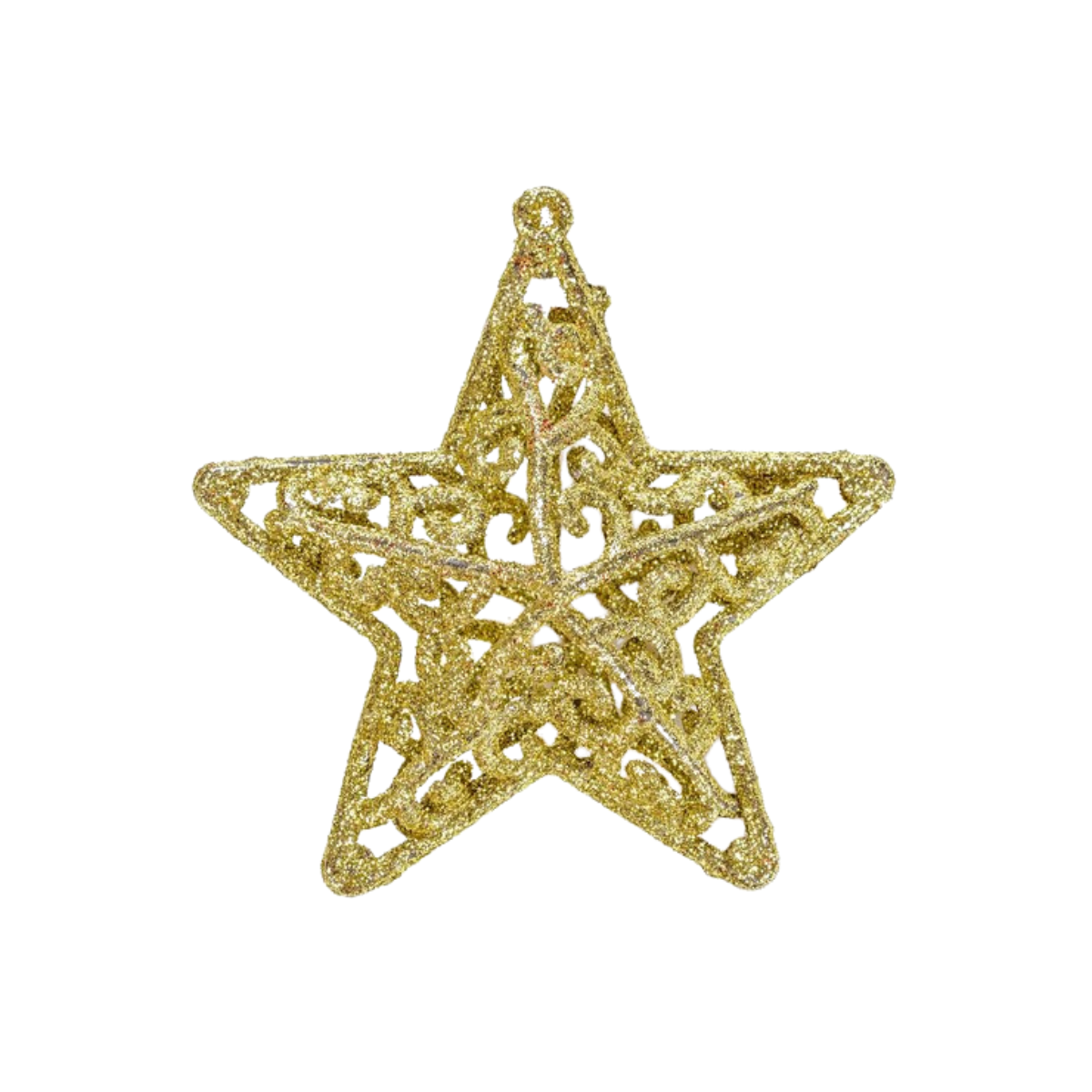 Set 3 Estrellas Tricolor Adorno Navideño Dorado - Louicid