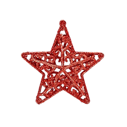 Set 3 Estrellas Tricolor Adorno Navideño Rojo - Louicid