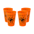 Set 4 Vasos Plásticos Halloween 500cc Naranja - Louicid