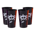 Set De 4 Vasos Plásticos Reutilizables 450ml Para Halloween Negro - Louicid