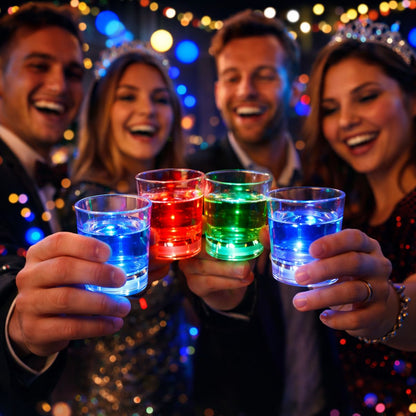 Set 4 Vasos Shot Con Luces Led Fiesta Nocturna - Louicid