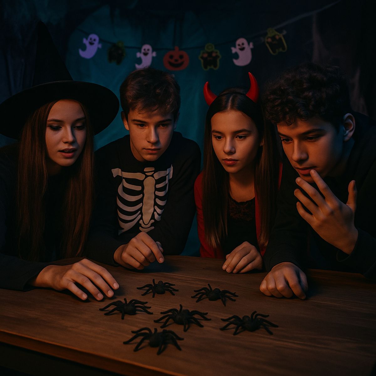 Set 6 Arañas Negras Fiesta Halloween - Louicid