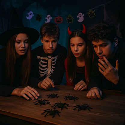 Set 6 Arañas Negras Fiesta Halloween - Louicid