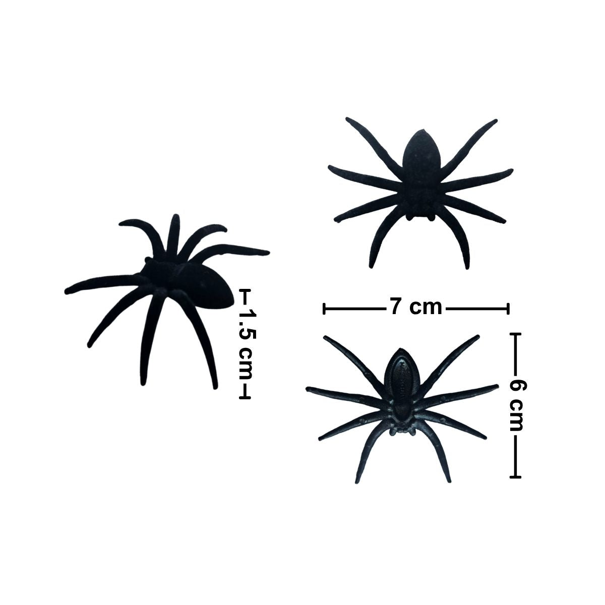Set 6 Arañas Negras Halloween Medidas - Louicid