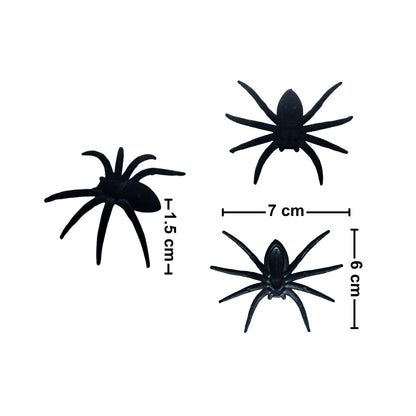 Set 6 Arañas Negras Halloween Medidas - Louicid
