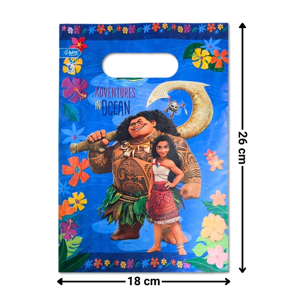 Set 6 Bolsas Moana Para Dulces Sorpresa Azul  Medidas - Louicid