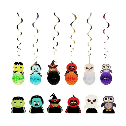 Set 6 Colgantes Halloween Con Esfera 3D - Louicid