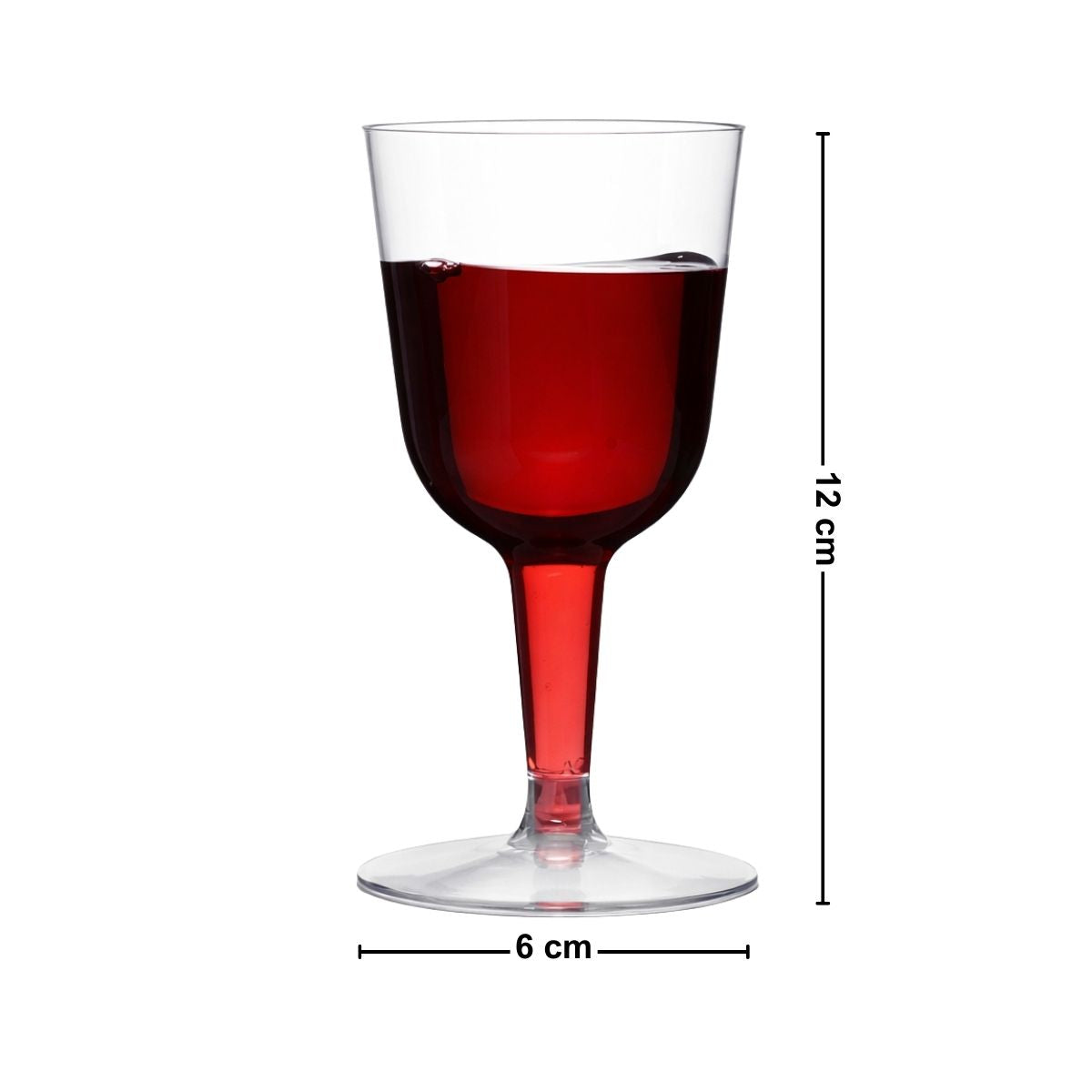 Set 6 Copas de Vino Plástica 150ml Medidas - Louicid