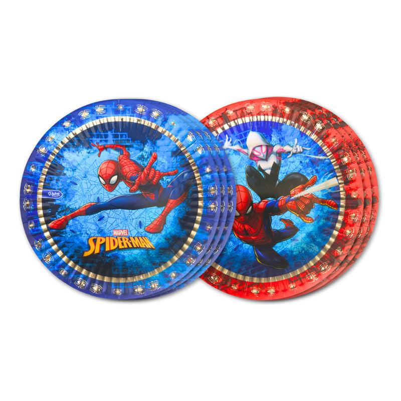 Set 6 Platos Cartón Spiderman 18cm Para Cumpleaños Louicid - Louicid