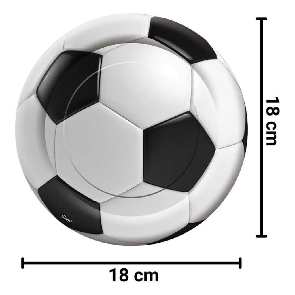 Plato De Cartón Pelota Futbol 6uds Para Cumpleaños - Louicid