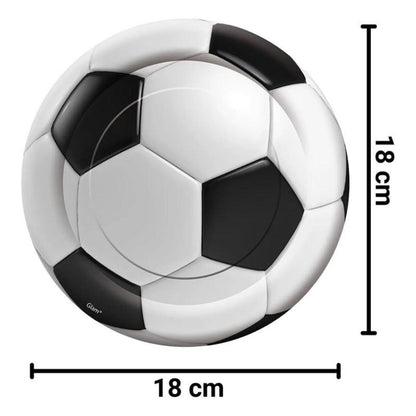 Plato De Cartón Pelota Futbol 6uds Para Cumpleaños - Louicid