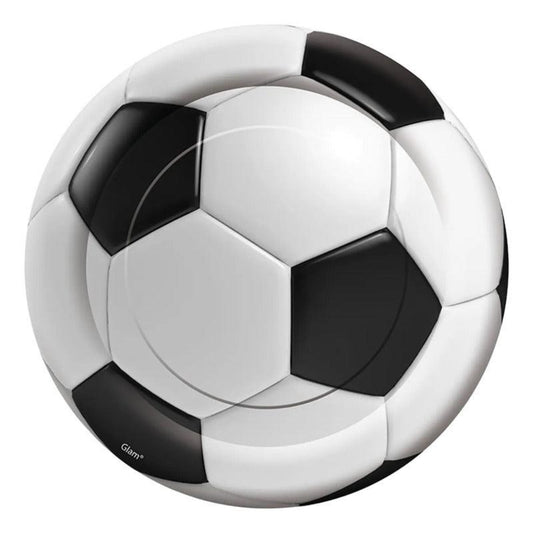 Plato De Cartón Pelota Futbol 6uds Para Cumpleaños - Louicid