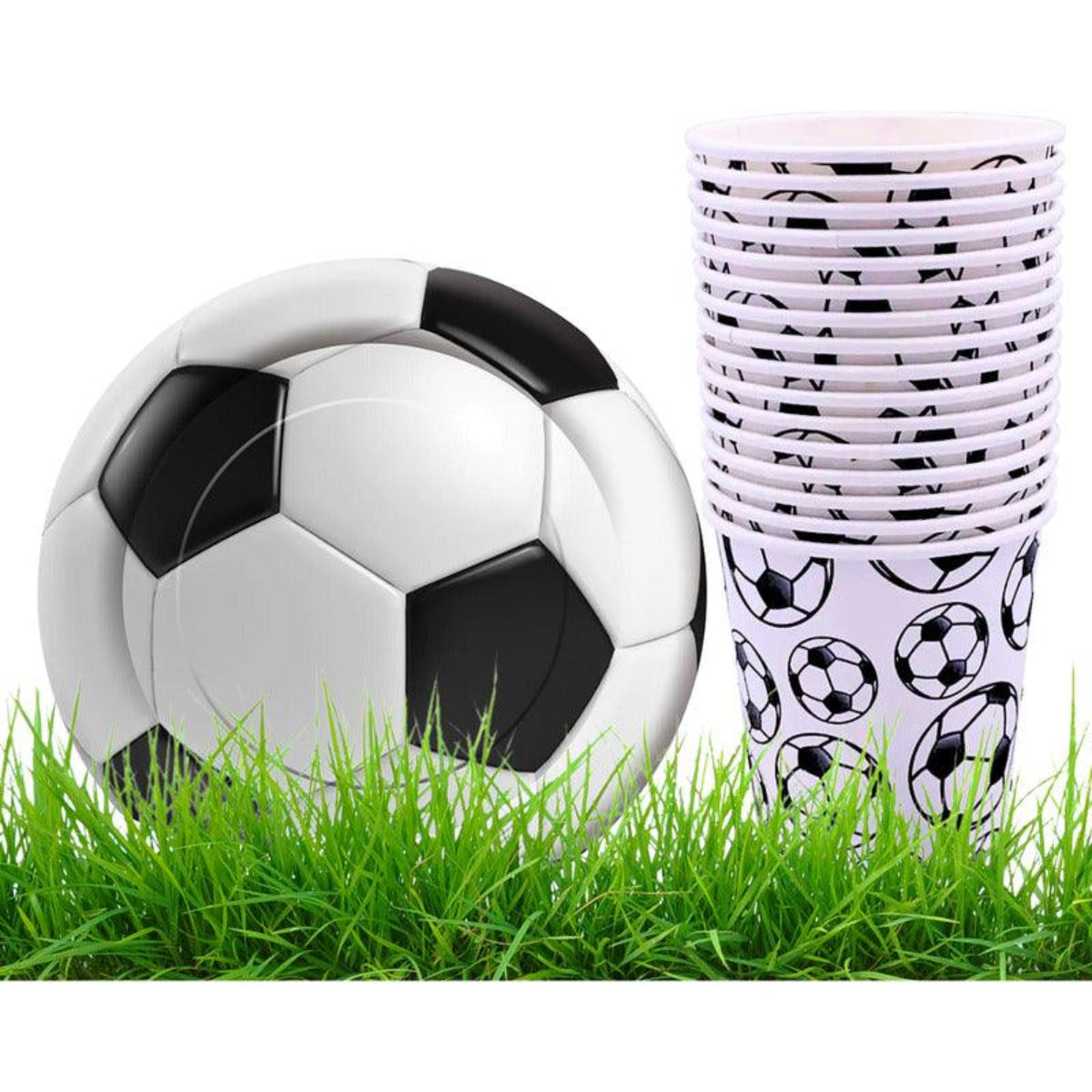Plato De Cartón Pelota Futbol 6uds Para Cumpleaños - Louicid