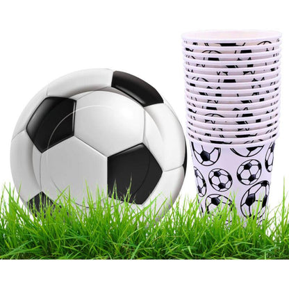 Plato De Cartón Pelota Futbol 6uds Para Cumpleaños - Louicid
