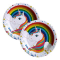 Set 6 Platos De Cartón Unicornio Arcoíris Para Cumpleaños - Louicid