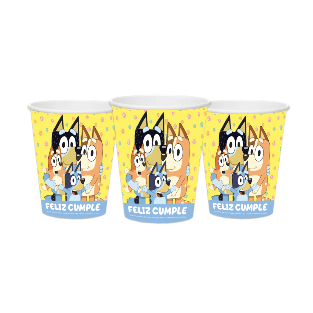 Set 6 Vasos Bluey 270cc Para Cumpleaños - Louicid