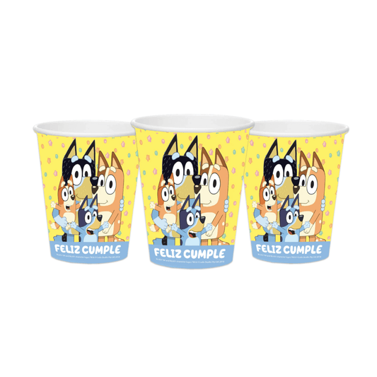 Set 6 Vasos Bluey 270cc Para Cumpleaños - Louicid