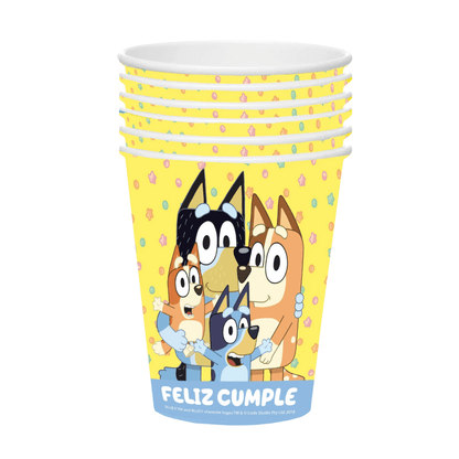 Set 6 Vasos Bluey 270cc Para Cumpleaños - Louicid