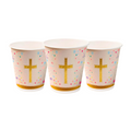 Set 6 Vasos Cruz Dorada Religioso - Louicid
