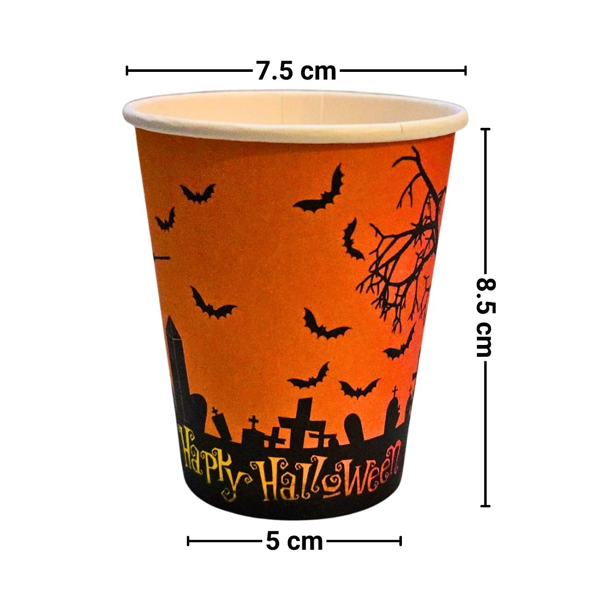 Set 6 Vasos Happy Halloween Medidas - Louicid