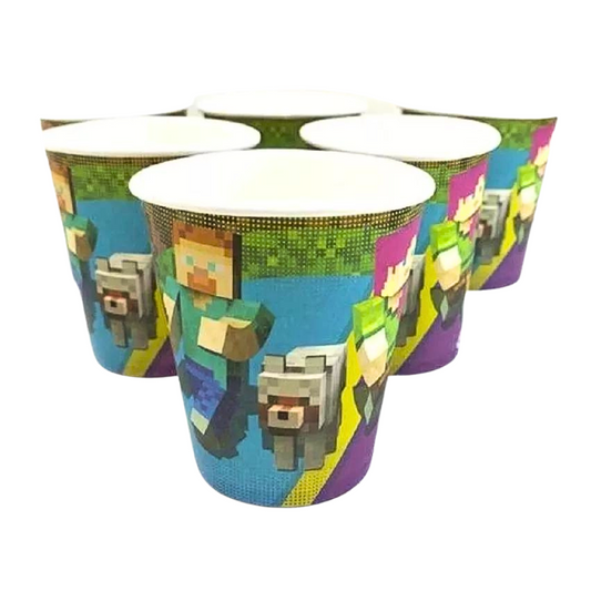Set 6 Vasos Minecraft 250cc Fiesta Infantil - Louicid