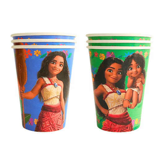 Set 6 Vasos Moana De 355cc Para Cumpleaños - Louicid